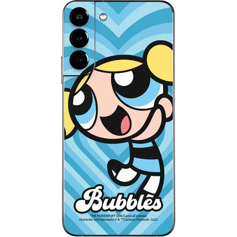 Cartoon Network Powerpuff Girls Bubbles Blue Hearts Galaxy S22 Plus Skin